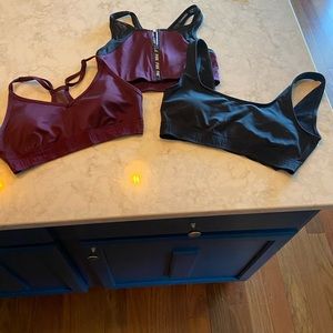Pink sports bra trio